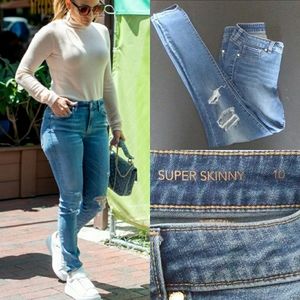 Jennifer Lopez super skinny distressed jeans sz 10